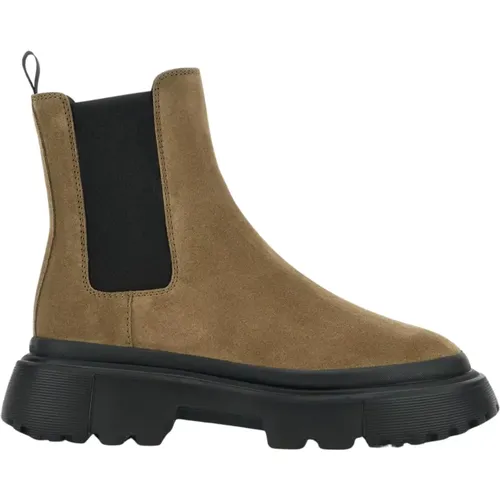 Moderne Chelsea Boot mit Carrarmato Sohle , Damen, Größe: 38 EU - Hogan - Modalova