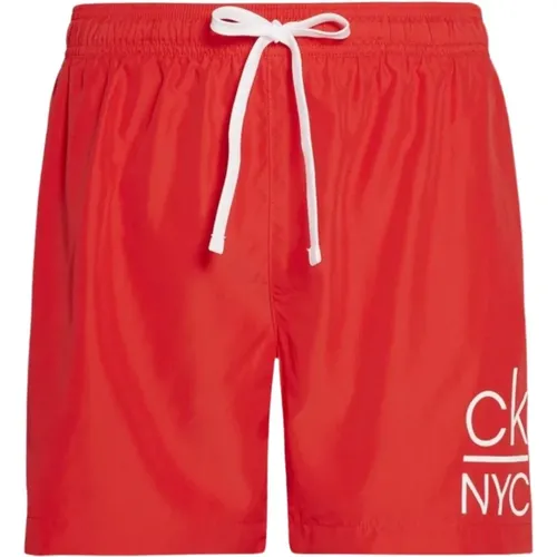 NYC Polyester Swim Shorts , male, Sizes: S - Calvin Klein - Modalova