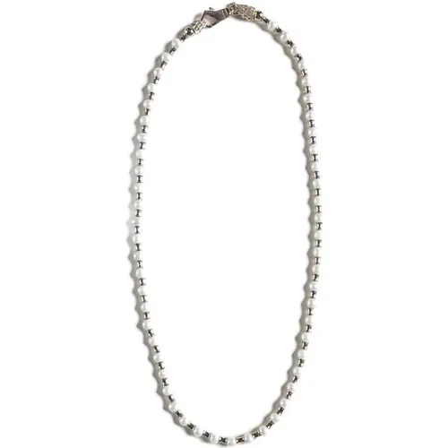 Pearl Bead Necklace , male, Sizes: ONE SIZE - Emanuele Bicocchi - Modalova