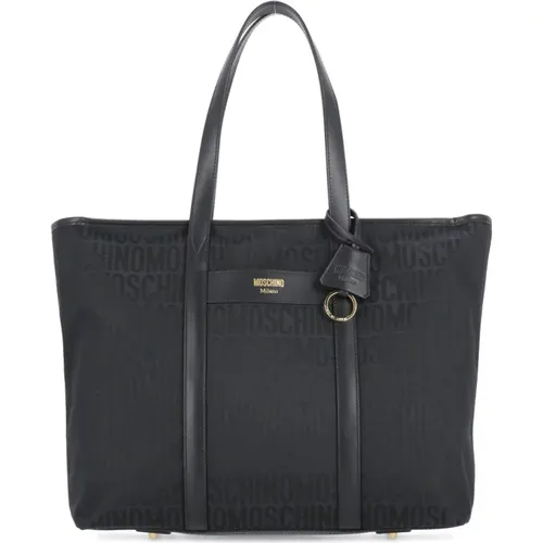 Schwarze Shoppingtasche mit Logo - Moschino - Modalova