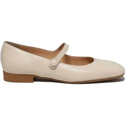 Cream Nappa Ballet Flats with Strap , female, Sizes: 5 1/2 UK, 3 UK, 4 UK, 5 UK, 7 UK, 6 UK - Guglielmo Rotta - Modalova