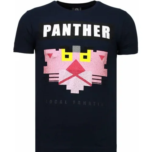 Panther For A Cougar Rhinestone - Herren T-Shirt - 5780B , Herren, Größe: M - Local Fanatic - Modalova