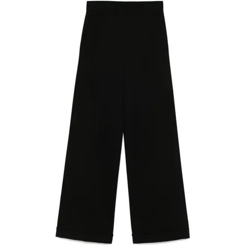 Schwarze Straight Leg Hose , Damen, Größe: 2XS - Semicouture - Modalova