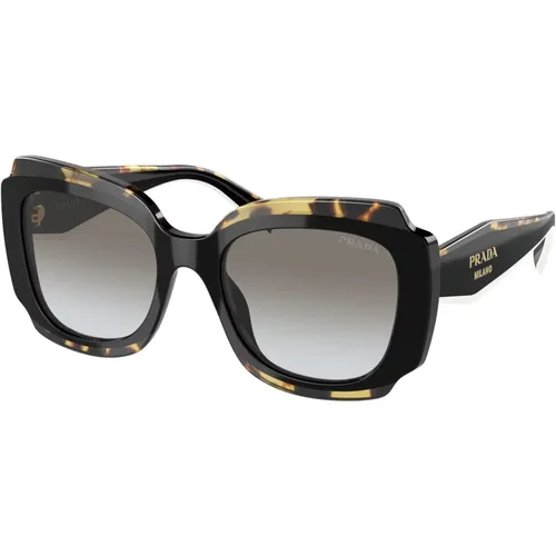 Schwarz Blonde Havana Sonnenbrille Grau Getönt,Sunglasses - Prada - Modalova