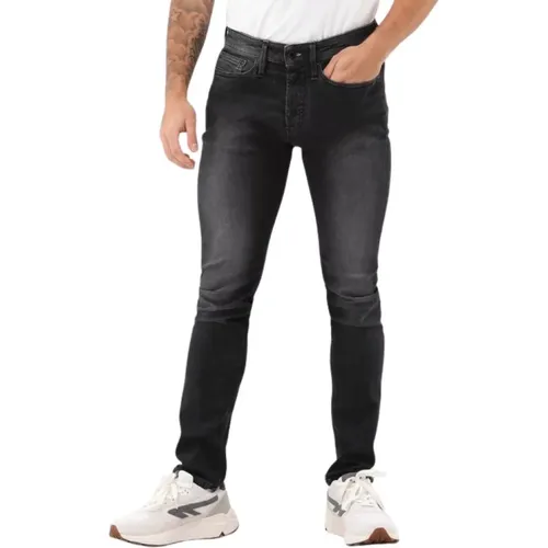 Schwarze Skinny Fit Jeans mit Logo , Herren, Größe: W33 - Denham - Modalova