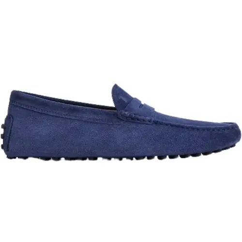 Marineblaue Wildleder-Loafers , Herren, Größe: 40 1/2 EU - TOD'S - Modalova