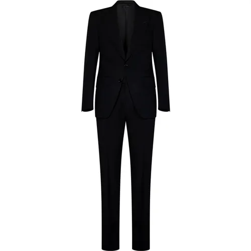 Schwarzer Wollanzug mit Einreiher-Blazer - Tom Ford - Modalova