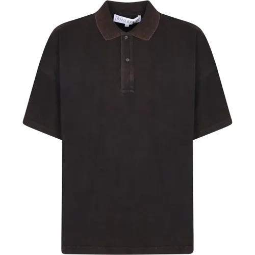 Oversize Cotton Polo Shirt with Embroidered Logo , male, Sizes: L, M - JW Anderson - Modalova