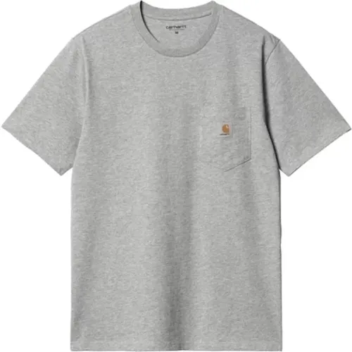 Heather Grey Pocket T-Shirt Regular Fit , Herren, Größe: M - Carhartt WIP - Modalova