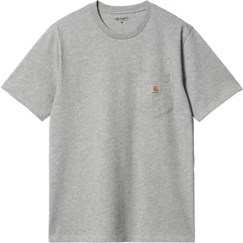 Heather Grey Pocket T-Shirt Regular Fit , Herren, Größe: L - Carhartt WIP - Modalova