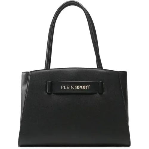 Eco-Leder Shopper mit Silber-Logo - Plein Sport - Modalova