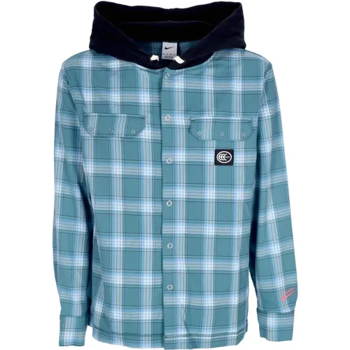 Kevin Durant Checked Hoodie Shirt , male, Sizes: L, S, XS, XL - Nike - Modalova