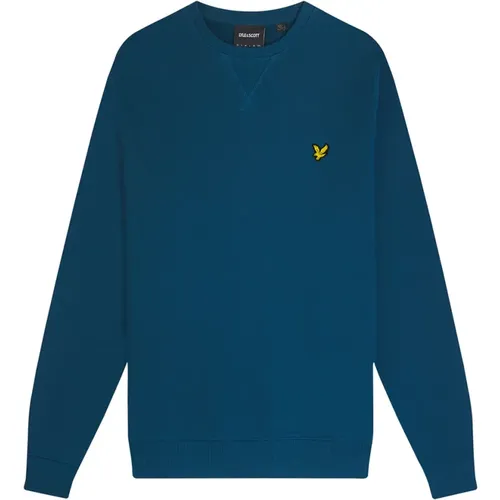 Navy Crew Neck Sweatshirt , Herren, Größe: S - Lyle & Scott - Modalova