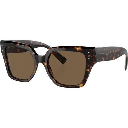 Dunkel Havana/Braune Sonnenbrille 0Dg4471 , Damen, Größe: 52 MM - Dolce & Gabbana - Modalova