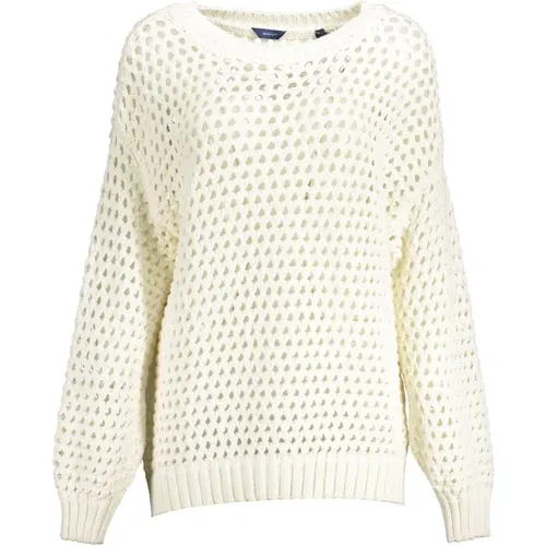 Perforated Round Neck Sweater , female, Sizes: XL, M, L - Gant - Modalova