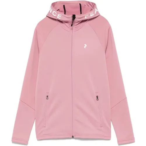 Rosa Hoodie mit Reißverschluss , Damen, Größe: S - Peak Performance - Modalova