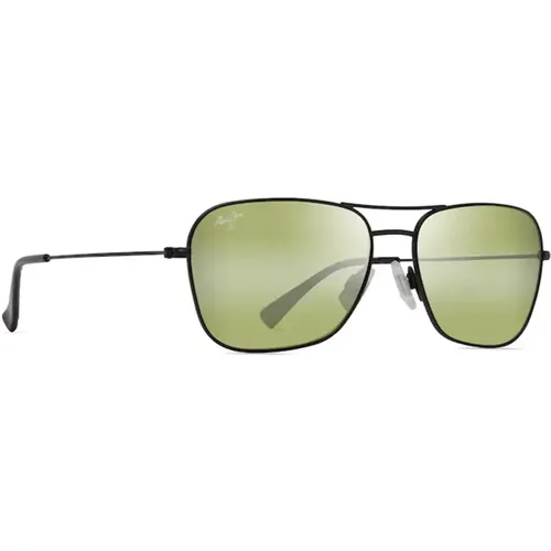 Polarisierte Matte Schwarze Grüne Sonnenbrille - Maui Jim - Modalova