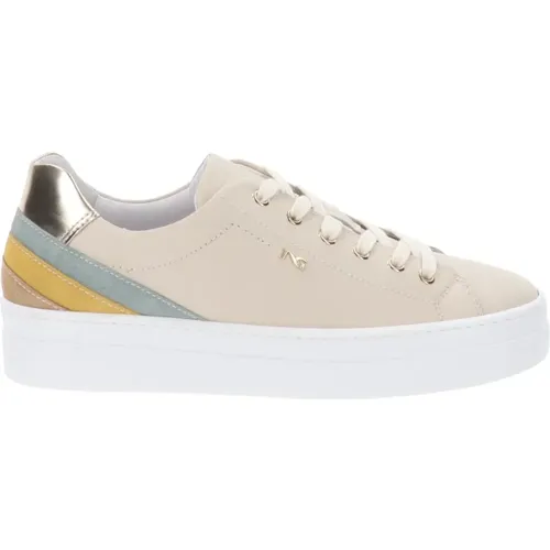 Leather Womens Sneakers Stylish Comfort , female, Sizes: 4 UK, 6 UK - Nerogiardini - Modalova