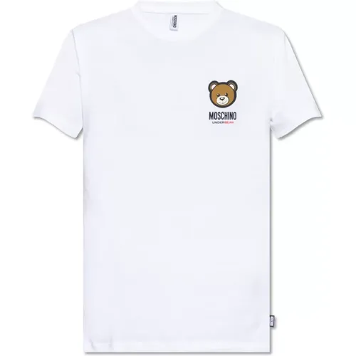 T-shirt with logo , male, Sizes: M, L, S - Moschino - Modalova