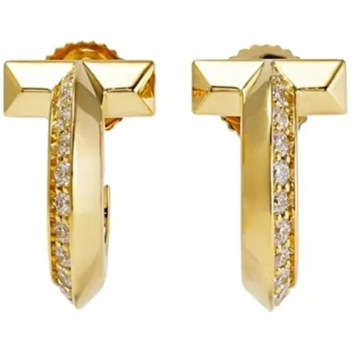 Pre-owned Gold earrings , female, Sizes: ONE SIZE - Tiffany & Co. Pre-owned - Modalova