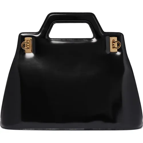 Schwarze Wanda Handtasche - Salvatore Ferragamo - Modalova