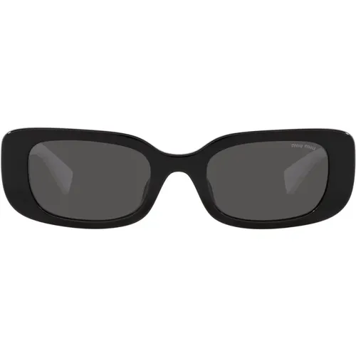 Trendy Rectangular Sunglasses with Dark Grey Lenses , female, Sizes: 51 MM - Miu Miu - Modalova