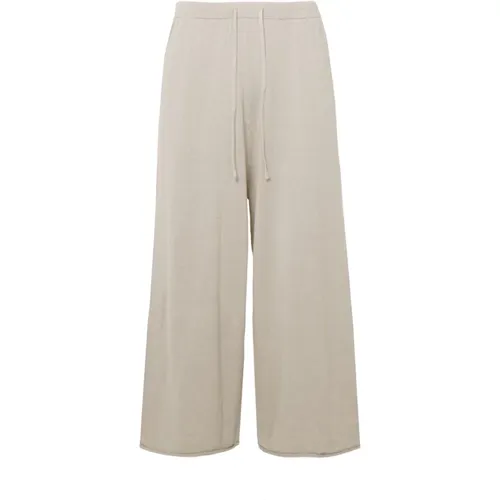 Trousers with drawstring in linen-blend cotton jersey , female, Sizes: S, XS, M - BomBoogie - Modalova