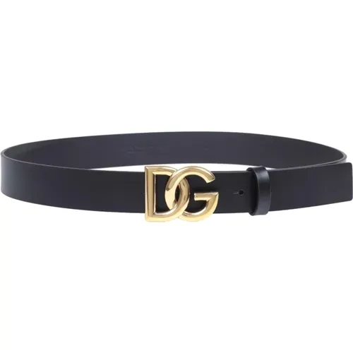 Gold Crossed DG Logo Belt , male, Sizes: 95 CM, 90 CM - Dolce & Gabbana - Modalova
