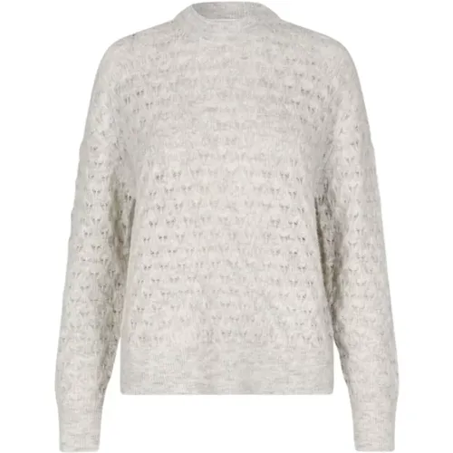 Weißer Pointelle Sweater RWS Zertifiziert , Damen, Größe: S - Samsøe Samsøe - Modalova