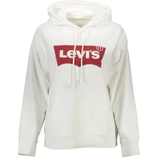 Levi's , Cotton Sweater with Hood and Logo Print , female, Sizes: XL - Levis - Modalova