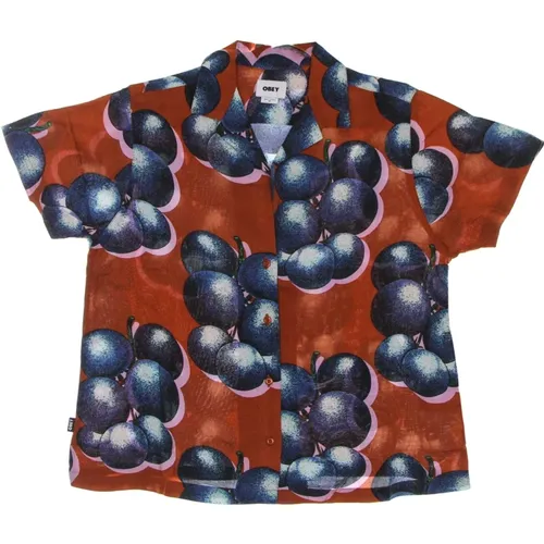 Blueberries Relaxed Shirt All Over Print , Damen, Größe: M - Obey - Modalova