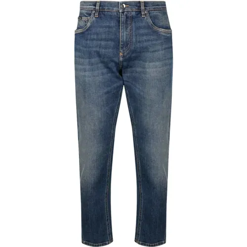 Distressed Cotton Loose Fit Jeans , male, Sizes: S, M - Dolce & Gabbana - Modalova