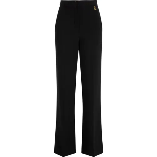 Light Crepe Straight Pants - , female, Sizes: L - Elisabetta Franchi - Modalova