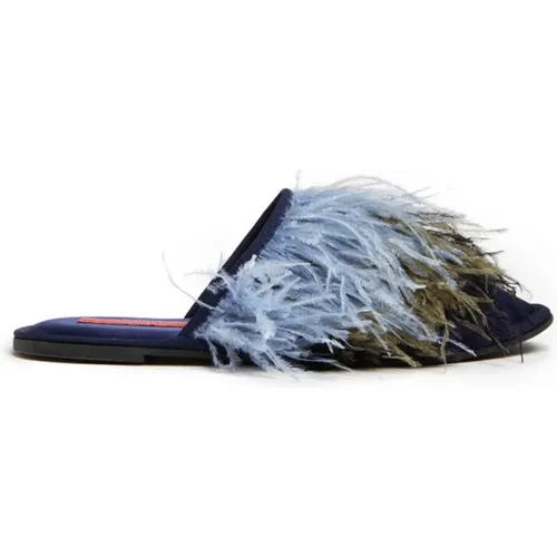 Maximalist Feder Slipper , Damen, Größe: L - La DoubleJ - Modalova