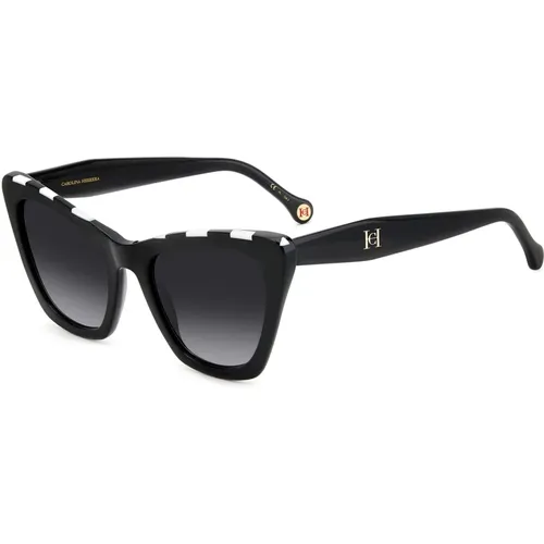 Schwarze Weiße/Graue Sonnenbrille,Sonnenbrille - Carolina Herrera - Modalova
