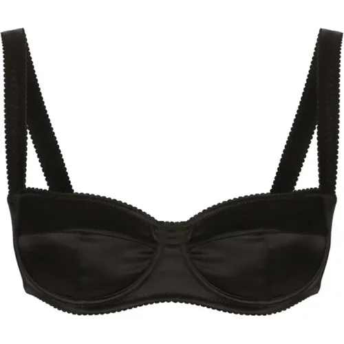 Satin Balcony Bra , female, Sizes: S, XS - Dolce & Gabbana - Modalova