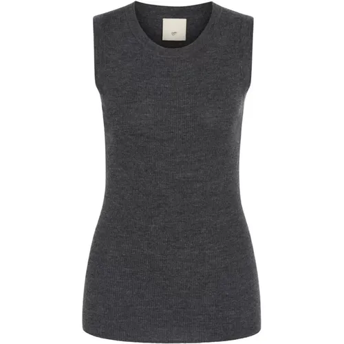 Sleeveless Knitwear in Dark Grey , female, Sizes: XL, L, M, XS, S - Heartmade - Modalova