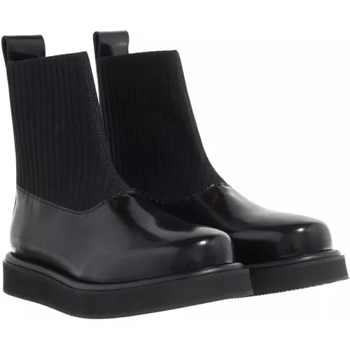 Schwarze Leder Stiefeletten - By Malene Birger - Modalova