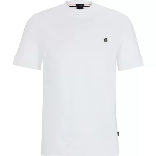 Double-Monogram Trim T-Shirt , male, Sizes: S, M, L, 2XL, XL - Hugo Boss - Modalova