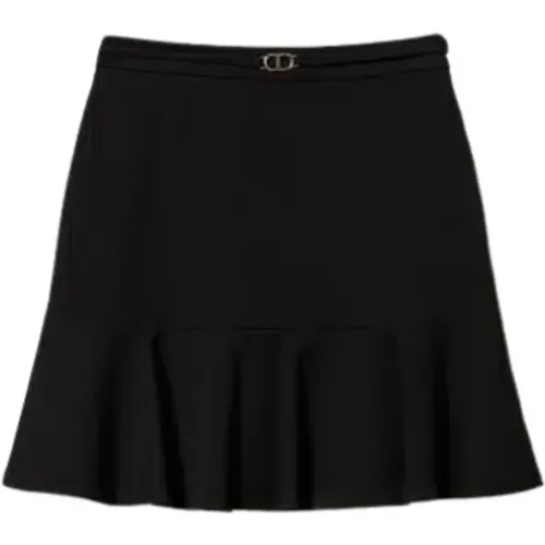 Oval Belted Mini Skirt , female, Sizes: M, S, XS - Twinset - Modalova