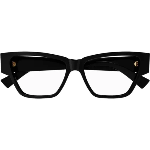 Cat-Eye Acetate Eyeglasses with Iconic Stud , unisex, Sizes: ONE SIZE - Bottega Veneta - Modalova