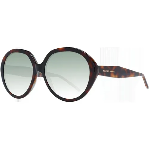 Braune Runde Sonnenbrille Damen Acetat , Damen, Größe: ONE Size - Scotch & Soda - Modalova