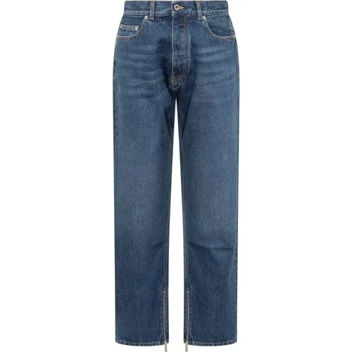 Gerades Jeans , Herren, Größe: W34 - Off White - Modalova