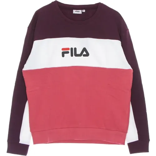 Light Crew Neck Sweatshirt Blocked Baroque Rose , female, Sizes: S - Fila - Modalova