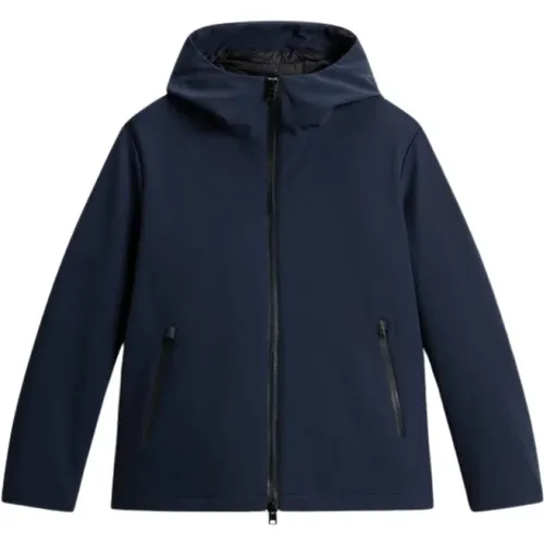 Blaue Softshelljacke für Männer , Herren, Größe: M - Woolrich - Modalova