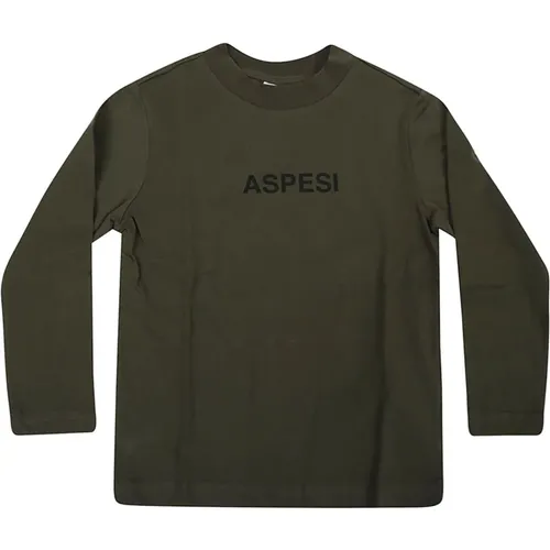 Langarm Schwarzes Wald T-Shirt - Aspesi - Modalova