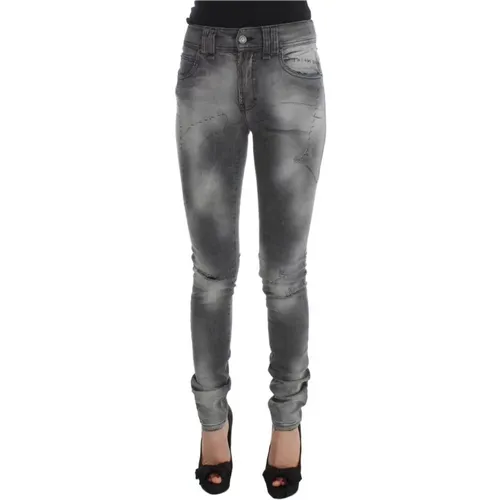 Elegante Graue Slim Fit Designer Jeans , Damen, Größe: W24 - John Galliano - Modalova