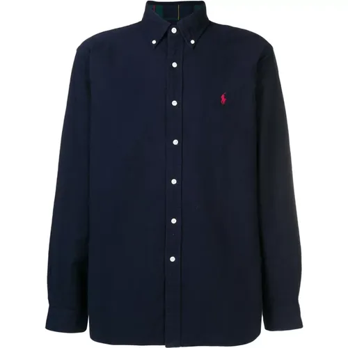 Navy Oxford Sportshirt , Herren, Größe: S - Polo Ralph Lauren - Modalova