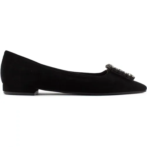 Schwarzer Wildleder-Amaia-Slipper mit Juwelendetail , Damen, Größe: 40 EU - Roberto Festa - Modalova