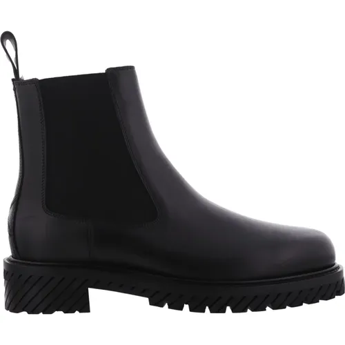 Combat Chelsea Boot Schwarz , Herren, Größe: 41 EU - Off White - Modalova